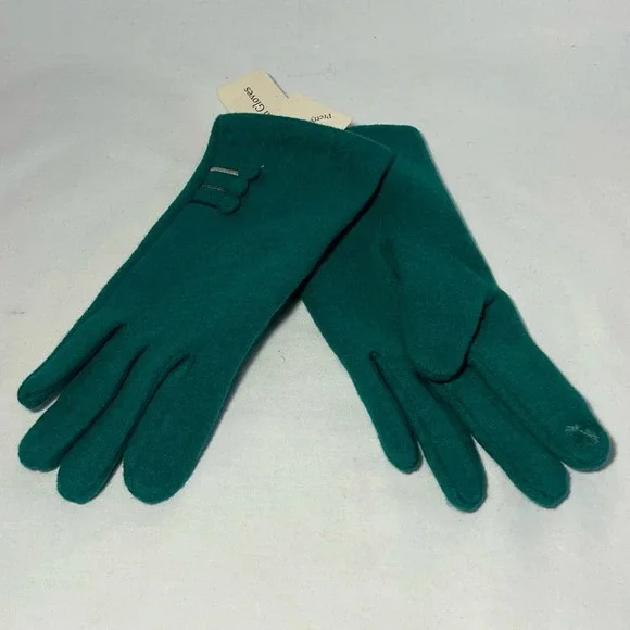 Pretty Persuasion Green Touch Screen Gloves - Picture 3 of 7